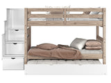 Natural Nordic Pine finish and classic white accent detail on the BK906 bunk bed