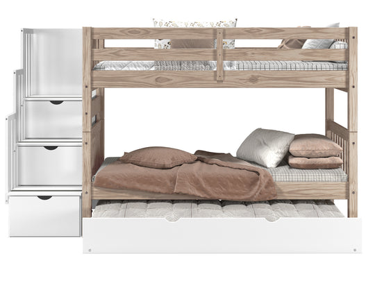 Natural Nordic Pine finish and classic white accent detail on the BK906 bunk bed
