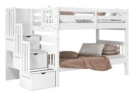 Bunk Bed Twin over Twin Stairway in White for only $748