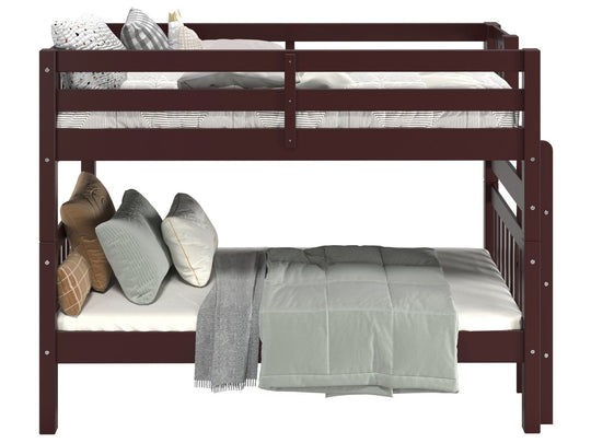 Traditional dark cherry stained finish detail on the BK906EL bunk bed