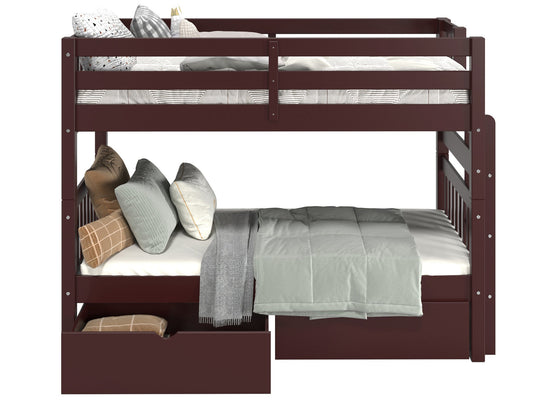 Traditional dark cherry stained finish detail on the BK906EL bunk bed