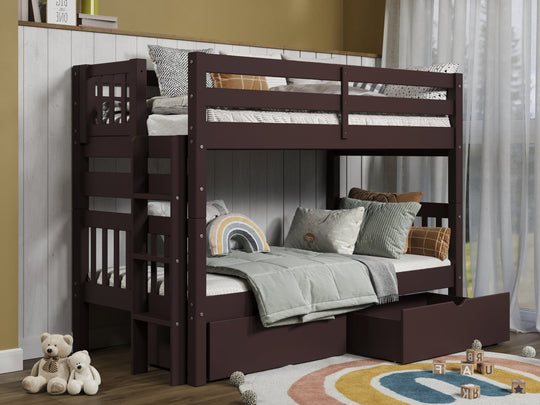 Dark Cherry BK906EL bunk bed can be separated into two twin beds