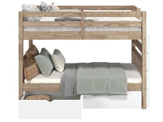 Natural Nordic Pine finish and classic white accent detail on the BK906EL bunk bed