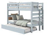 Bunk Bed Twin over Twin End Ladder in Breezy Blue with a Twin Trundle for only $599