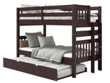 Bunk Bed Twin over Twin End Ladder in Dark Cherry with a Twin Trundle for only $549