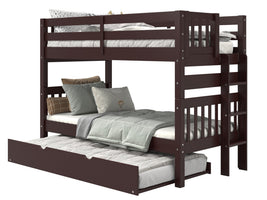 Bunk Bed Twin over Twin End Ladder in Dark Cherry with a Twin Trundle for only $549