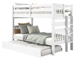 Bunk Bed Twin over Twin End Ladder in White with a Twin Trundle for only $599