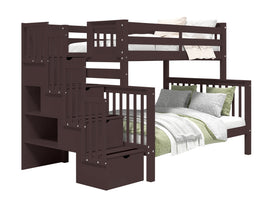 Bunk Bed Twin over Full Stairway in Dark Cherry for only $948