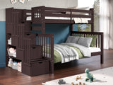 This Twin over Full Stairway Bunk Bed in Dark Cherry will look great in your child's bedroom