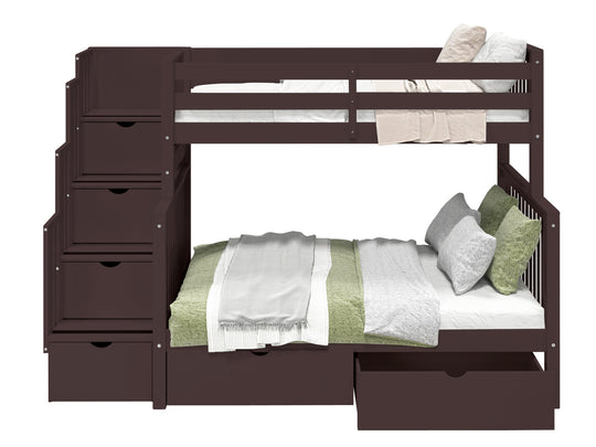 Traditional dark cherry stained finish detail on the BK961 bunk bed