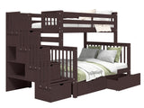 Bunk Bed Twin over Full Stairway with 2 Under Bed Drawers in Dark Cherry for only $949