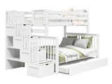 Bunk Bed Twin over Full Stairway with a Full Trundle in White for only $1198