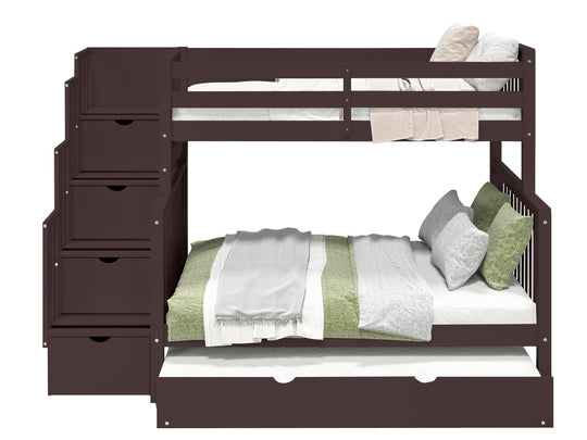 Traditional dark cherry stained finish detail on the BK961 bunk bed