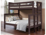 Enhance your kids bedroom with this Twin over Full Bunk Bed with End Ladder in Dark Cherry