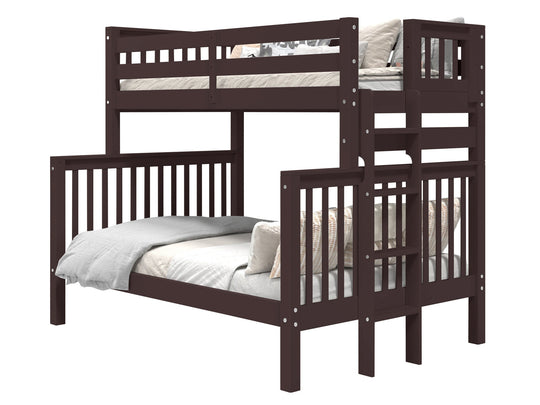 Dark Cherry twin-over-full end-ladder bunk bed