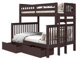 Bunk Bed Twin over Full End Ladder in Dark Cherry with 2 Drawers for only $699