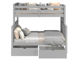 Modern gray painted finish offers a clean look in your child's bedroom