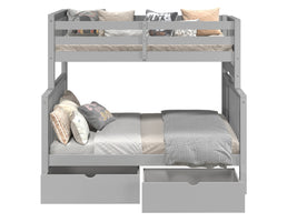 Modern gray painted finish offers a clean look in your child's bedroom