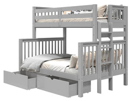 Bunk Bed Twin over Full End Ladder in Gray with 2 Drawers for only $699