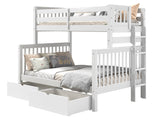 Bunk Bed Twin over Full End Ladder in White with 2 Drawers for only $899