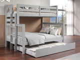 Enhance your kids bedroom with this Twin over Full Bunk Bed with End Ladder and a Full Trundle in Gray