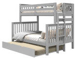Bunk Bed Twin over Full End Ladder in Gray with a Full Trundle for only $699