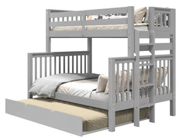 Bunk Bed Twin over Full End Ladder in Gray with a Full Trundle for only $699