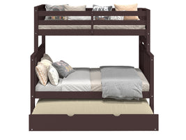 Bunk Beds Twin over Full + Twin Trundle Dark Cherry