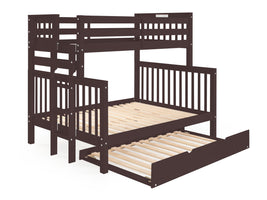 Bunk Beds Twin over Full + Twin Trundle Dark Cherry