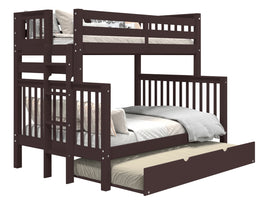 Bunk Beds Twin over Full + Twin Trundle Dark Cherry
