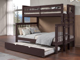 Enhance your kids bedroom with this Twin over Full Bunk Bed with End Ladder and a Twin Trundle in Dark Cherry