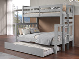 Enhance your kids bedroom with this Twin over Full Bunk Bed with End Ladder and a Twin Trundle in Gray
