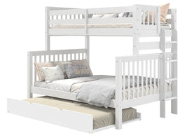 Bunk Bed Twin over Full End Ladder in White with a Twin Trundle for only $699