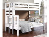 White BK961EL bunk bed can be separated into one twin bed and one full bed