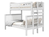 White twin-over-full end-ladder bunk bed