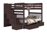 Bunk Bed Full over Full Stairway in Dark Cherry with 2 Under Bed Drawers for only $1098