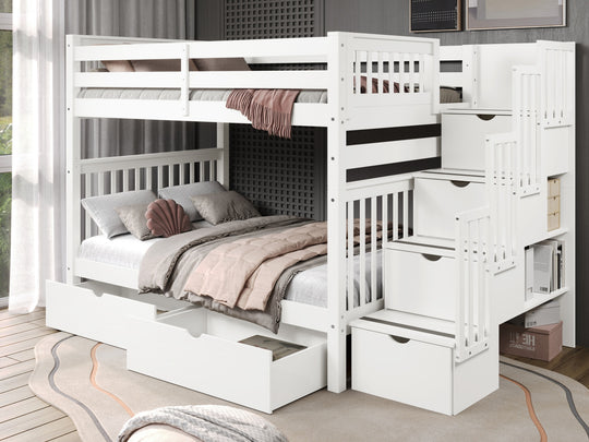 White BK981 bunk bed can be separated into two full-size beds
