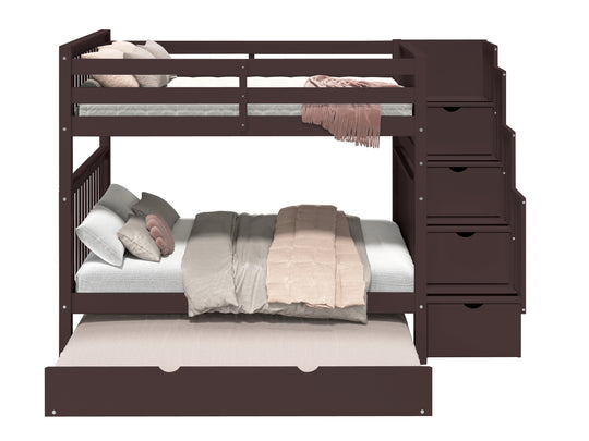 Traditional dark cherry stained finish detail on the BK981 bunk bed