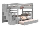 Bunk Bed Full over Full Stairway in Gray with a Twin Trundle for only $1198