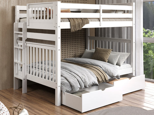White BK981EL bunk bed can be separated into two full-size beds