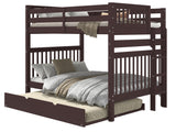 Bunk Bed Full over Full End Ladder in Dark Cherry with a Full Trundle for only $749