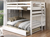 This Full over Full Bunk Bed in White with a Full Trundle will look great in your child's bedroom