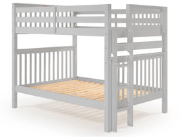 Full over Full Bunk Bed Gray with End Ladder 