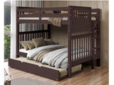 This Full over Full Bunk Bed in Dark Cherry with a Twin Trundle will look great in your child's bedroom
