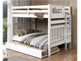 This Full over Full Bunk Bed in White with a Twin Trundle will look great in your child's bedroom
