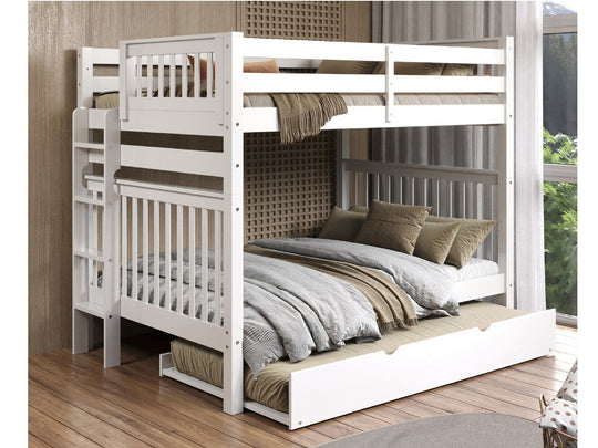 White BK981EL bunk bed can be separated into two full-size beds