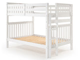 Full over Full Bunk Bed White with End Ladder 