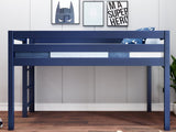 JACKPOT! Twin Low Loft Contemporary Bed with Ladder, Blue for only $275
