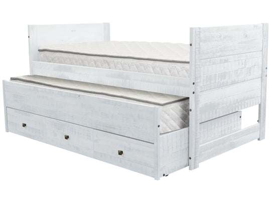 Rustic White finish detail on the BK551 Captain's bed