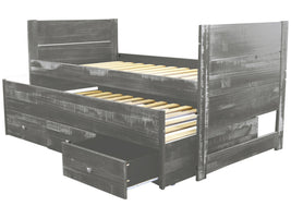 Captains Twin Bed with Roll Out Twin Trundle and 3 Storage Drawers
